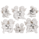 Sitzendes Engelpärchen mit Kristallherz,