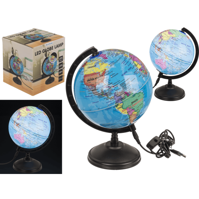 Tisch-Leuchte mit LED, Globus, H: ca. 15,5 cm,