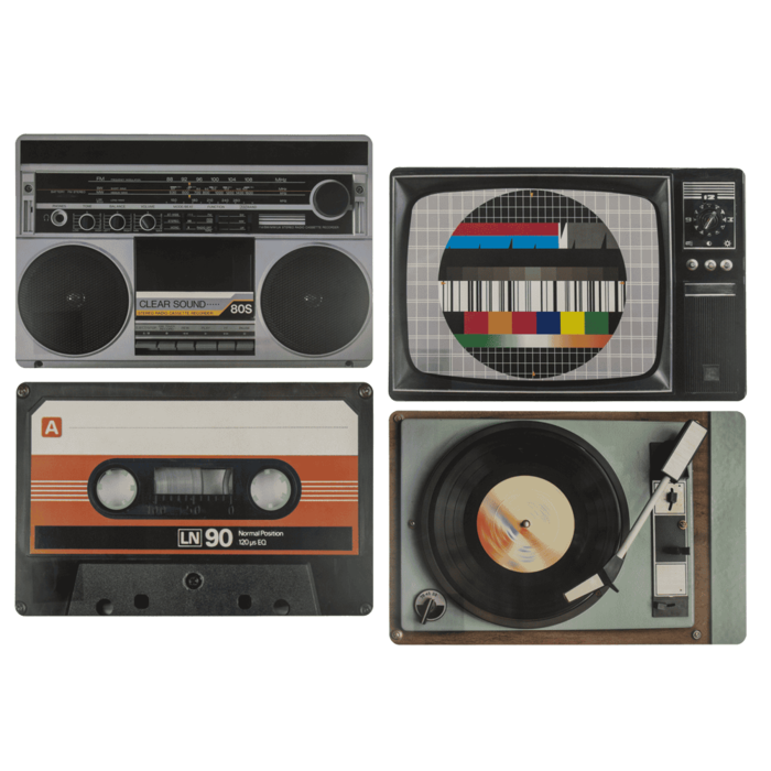 Tischset, Nostalgische Hifi-Geräte I,