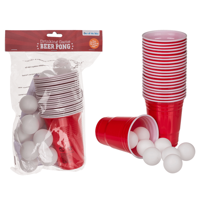 Trinkspiel, Beer Pong, mit 15 Bällen &