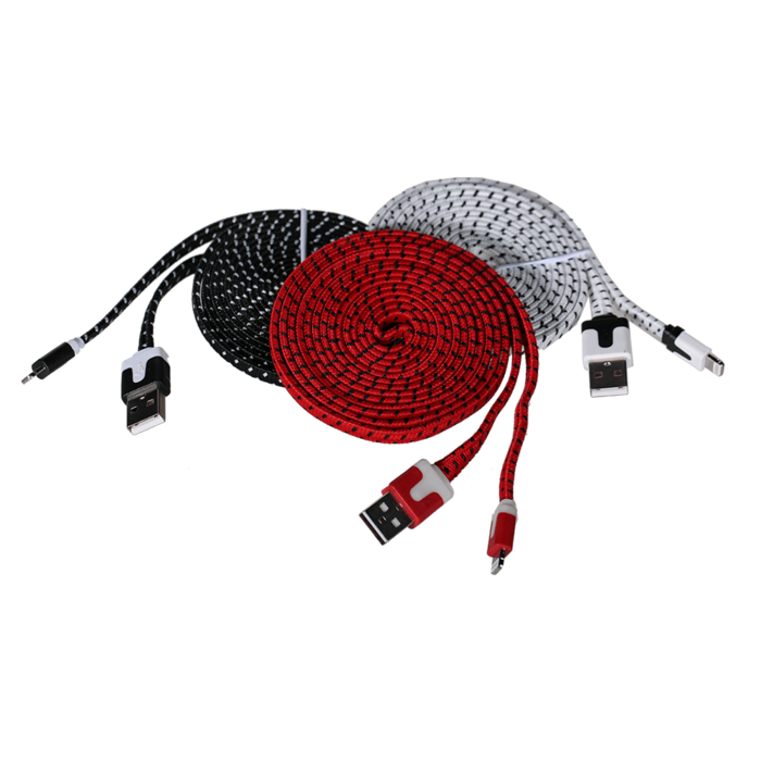 USB-Kabel mit Textilummantelung für iPhone,