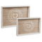 Weiß/naturfarbenes Holz-Tablett, I love my home,