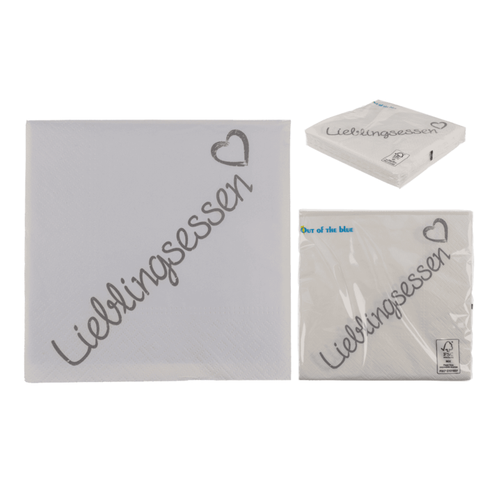 Weiße Papier-Servietten, Lieblingsessen,