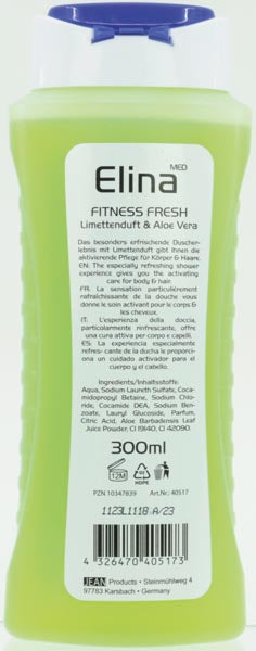 Dusch Gel Elina 300ml 2in1 Fitness Fresh Limette & Aloe fr Haut und Haare