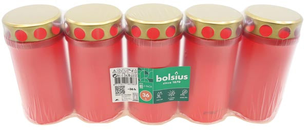 Grablicht Brenner Nr 3 rot m. Golddeckel 5er Pack