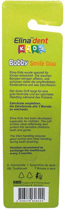 Zahnbrste Elina 2er f.Kinder m.Fuss z.Aufstellen auf Karte , je 15 cm , Brstenkopf 2x0,8cm