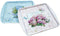 Tablett XL aus Metall mit Blumenmotiv 24,5x19,5cm