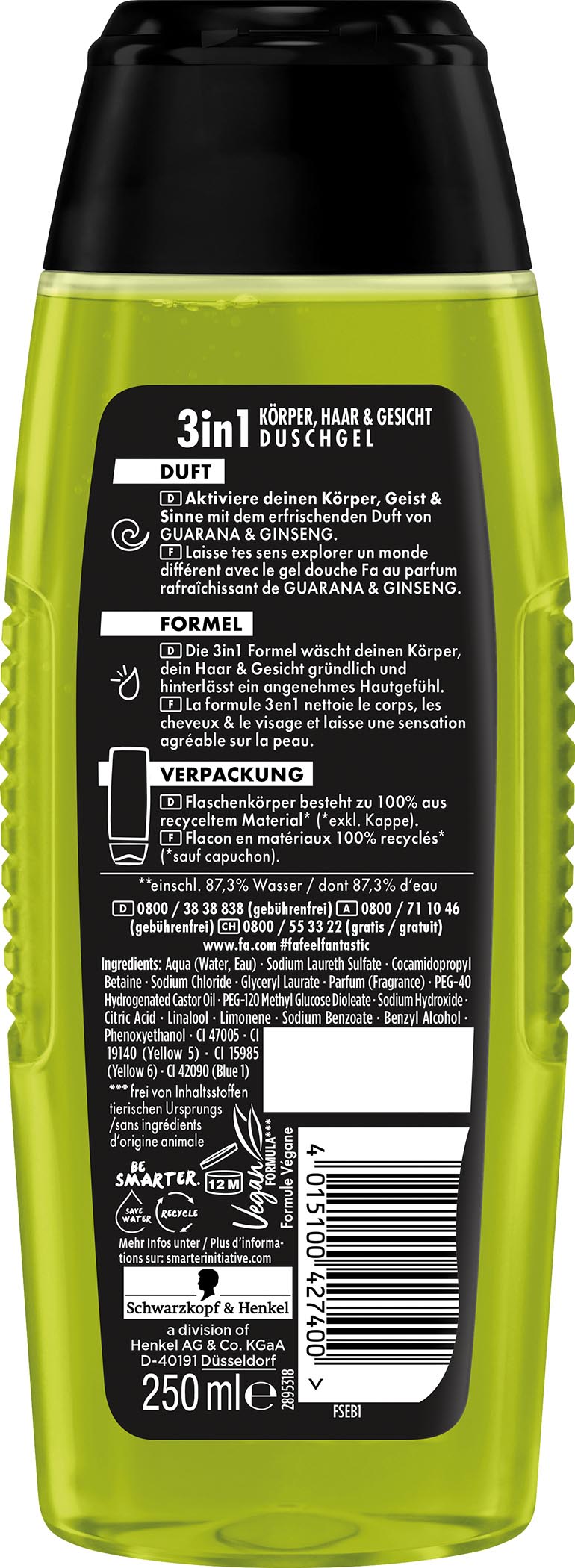 Fa Dusch 250ml Men Sport Energy Boost