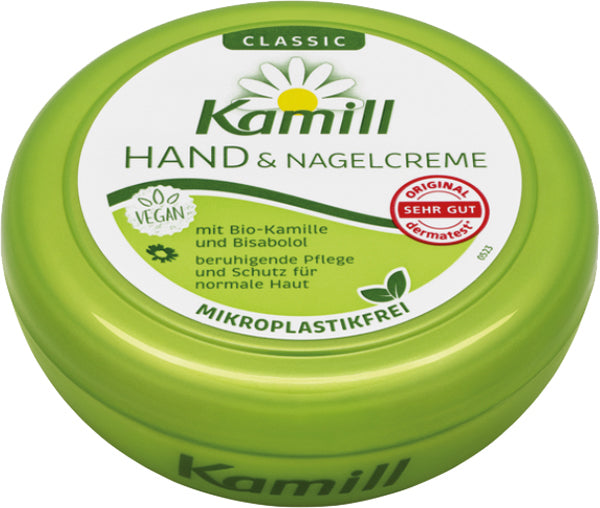 Kamill Hand & Nagel Creme 150ml Dose beruhigende Pflege und Schutz mit Bio-Kamille und Bisabolol