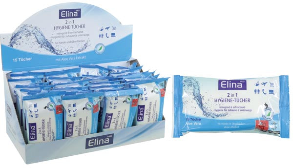 Hygiene Tücher 15er Elina 2 in 1, 20x12 cm