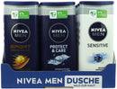 Nivea Dusch Male 18er Display 250ml 3fach sortiert 8x Nivea Men 3in1 Duschgel Sport, 5x Nivea Men 3in1 Duschgel Sensitive, 5x Nivea Men 3in1 Duschgel Protect & Care