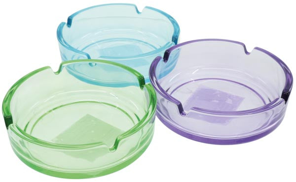 Aschenbecher Glas farbig sortiert 10,5 x 3,8cm