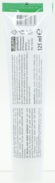 Zahncreme Marvita 125ml Kruter reinigt & strkt Zhne und Zahnfleisch, mit Kruter-Extrakten aus Kamille & Salbei