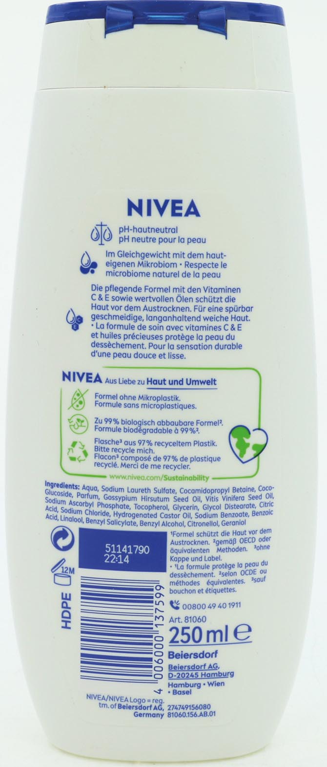Nivea Dusch 250ml Cashmere Moments
