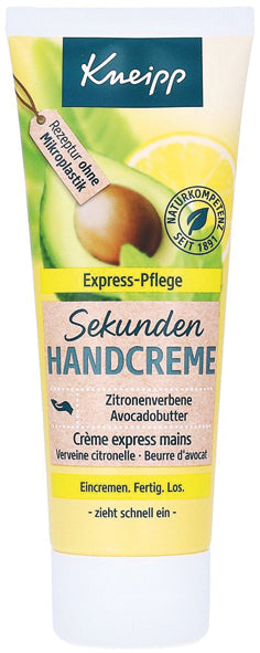 Kneipp Sekunden Handcreme 75ml Express-Pflege mit Zitronenverbene&Avocadobutter