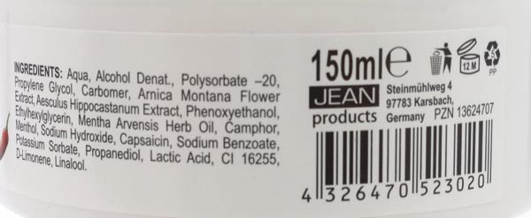 Creme Elina 150ml Pferdebalsam Gel Chilli mit Schutzfolie