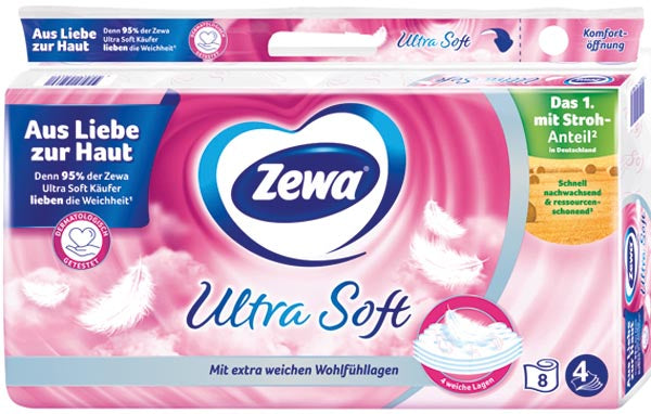 Zewa Toilettenpapier Ultra Soft 4-lagig 8X150