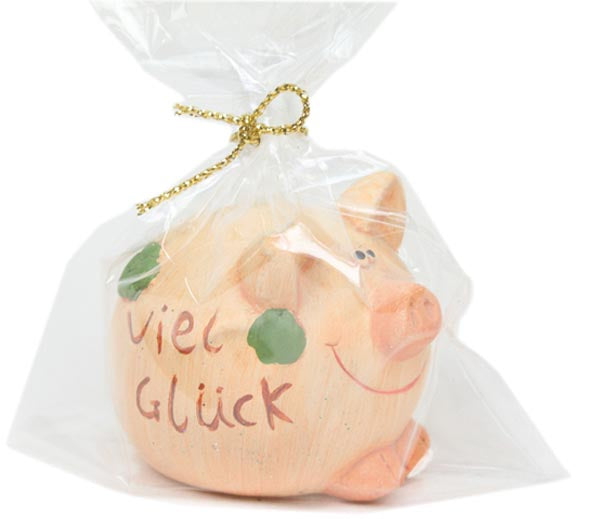 Glücksbringer Schwein 'Viel Glück!' 7x5cm