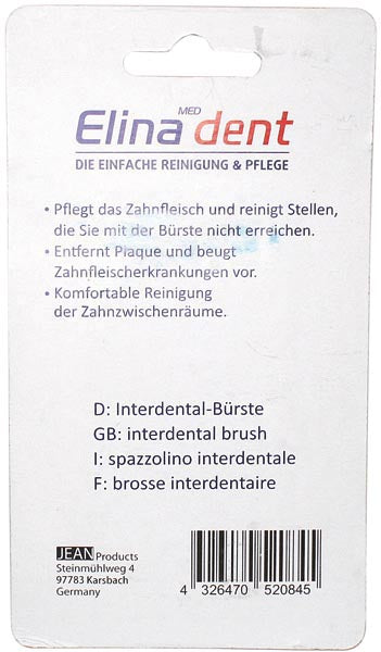 Zahn Interdental Sticks Elina Fischgr. 60er Karte mit Fischgrtenbrste & Zahnstocher-Spitze