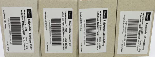 Kneipp Badekristalle  60g 4fach sortiert 12x Hab Dich lieb, 12x Fit durch den Winter, 12x Winterliebling, 12x Tiefenentspannung