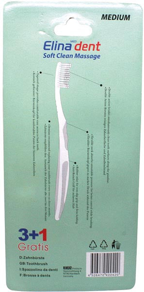 Zahnbrste Elina Softclean 3+1 Anti-Rutschgriff