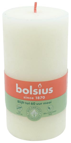 RUSTIK Stumpenkerze 130x68 elfenbein
