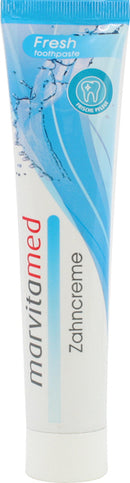 Zahncreme Marvita Fresh 75ml sorgt fr frischen Atem und grndliche Reinigung & Strkung von Zahn und Zahnfleisch mit Fluorid