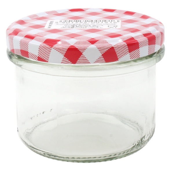 Einmachglas/Sturzglas mit kariertem Deckel 235ml