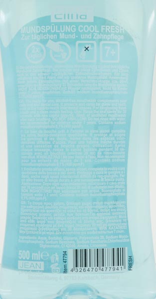 Zahn Mundsplung Elina 500ml Cool Fresh pflegt Zhne & Zahnfleisch, vermindert Plaque und sorgt fr frischen Atem, ohne Alkohol