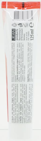 Zahncreme Marvita 125ml Original Kariesschutz reinigt & strkt Zhne und Zahnfleisch, schtzt vor Karies und Plaque, mit Fluorid