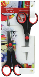 Schere 2er 17+14cm mit gummiertem Griff auf Karte