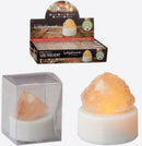 Teelicht LED, Salzkirstall, ca. 5cmH PP/Saltstone, inkl. 1xCR2032 Batterie, verschiedene Formen, in PVC Box mit Einleger, 24Stck im Display B:4cm H:5cm T:4cm