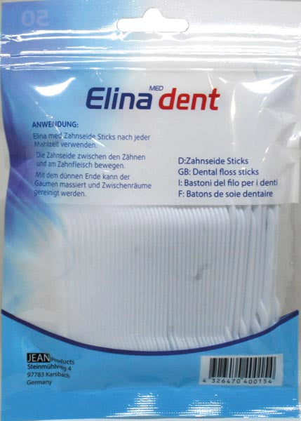 Zahnseide Sticks Elina 8cm 50er wiederversch.Btl.