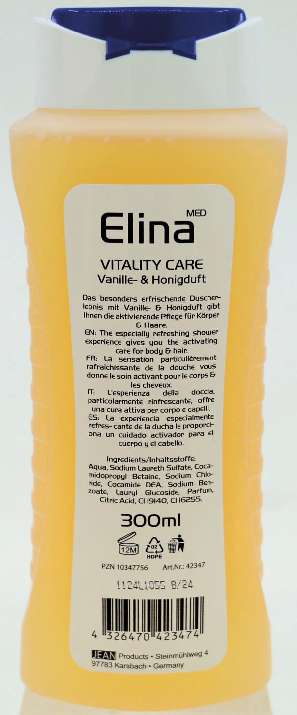 Dusch Gel Elina 300ml 2in1 Vitality Care fr Haut und Haare Vanille & Honig