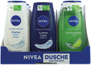 Nivea Dusch women 18er Display 250ml 3fach sortiert 8x Nivea Pflegedusche Creme Soft & Mandell, 5x Nivea Duschgel Lemongrass & Oil 5x Nivea Pflegedusche Creme Care & Nivea Duft