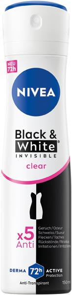 Nivea Deospray 150ml Black&White Invisible Clear