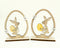 Holzhase mit Ei im Holzei auf Ständer 12x10x4cm, 2 fach