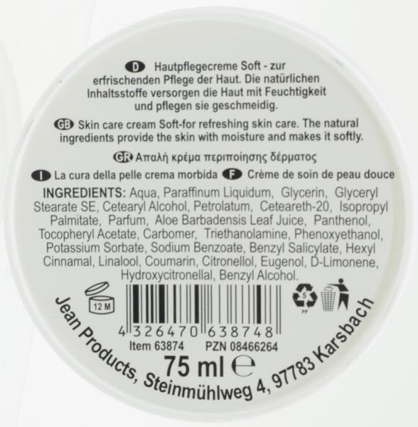 Creme Elina 75ml Hautpflege Soft in Dose