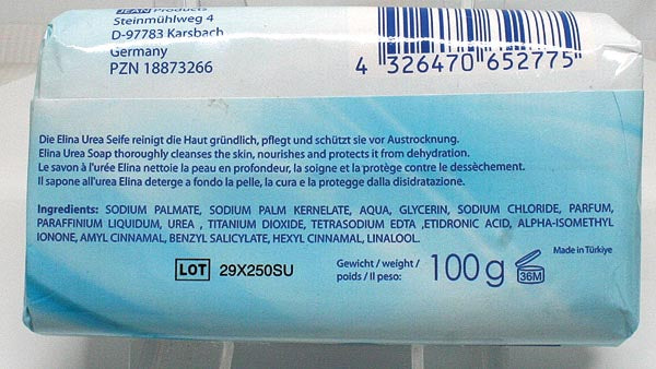 Seife Elina 100g Sensitive Urea milde Feuchtigkeitspflege fr empfindliche Haut