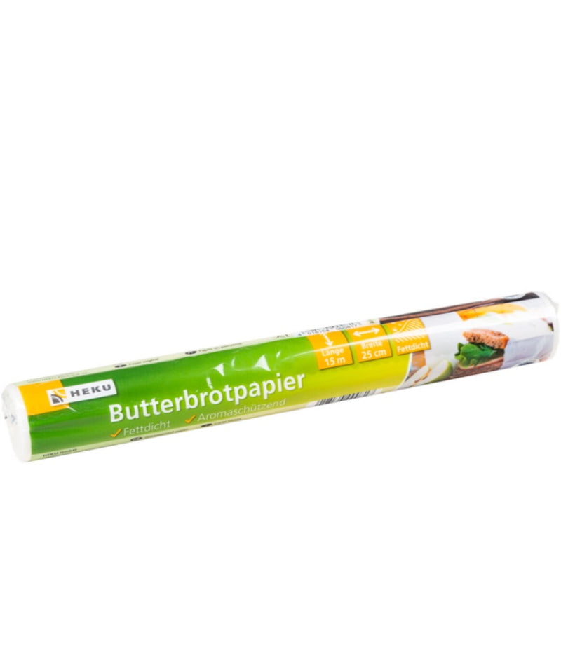 Butterbrotpapier, 15m*25cm, auf Hülse, Rolle, eingeschweißt