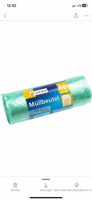 40 Müllbeutel, 25l, Rolle, grün, HDPE