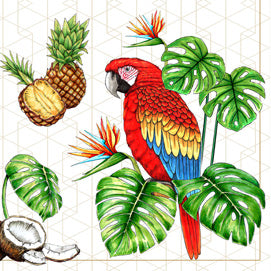 Tissue servietten-Parrots with Tropical Motifs