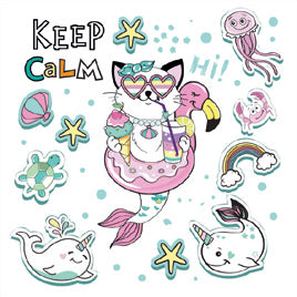 Tissue servietten-Mermaid Cat Vibes