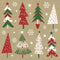 Tissue servietten-Christmas Trees on Kraft