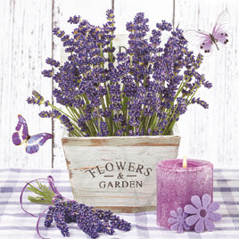 Tissue servietten-Lavender in a Wooden Pot