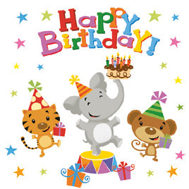 Tissue servietten-Happy Birthday Animals