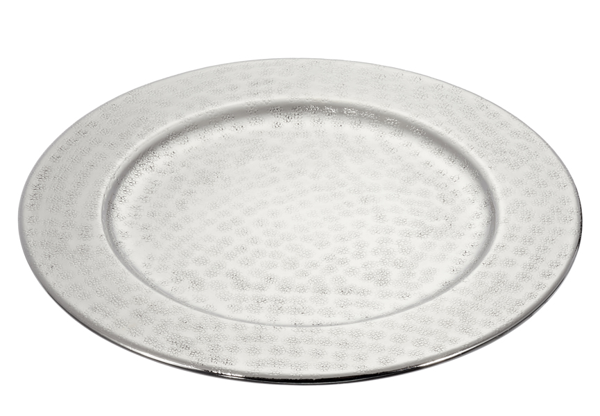 Deko Teller, silber, gehämmert, Design 2, S, ca. 25cmD