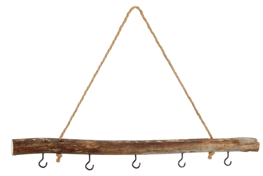 [CEP-52309] Deko Holz Stange Deluxe mit Haken,ca.50cm