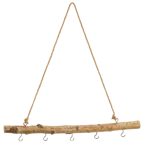 Deko Holz Stange zum Hängen mit Haken, ca.50cm
