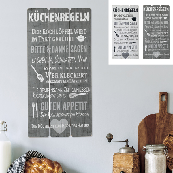 Bild Küchenregeln, 2/s, 30x60cm